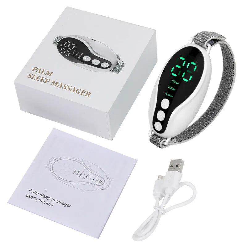 White and blue intelligent sleep aid device with USB charging port