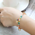 Handmade women's imitation pearl beaded bracelet in European American style with six colour options.