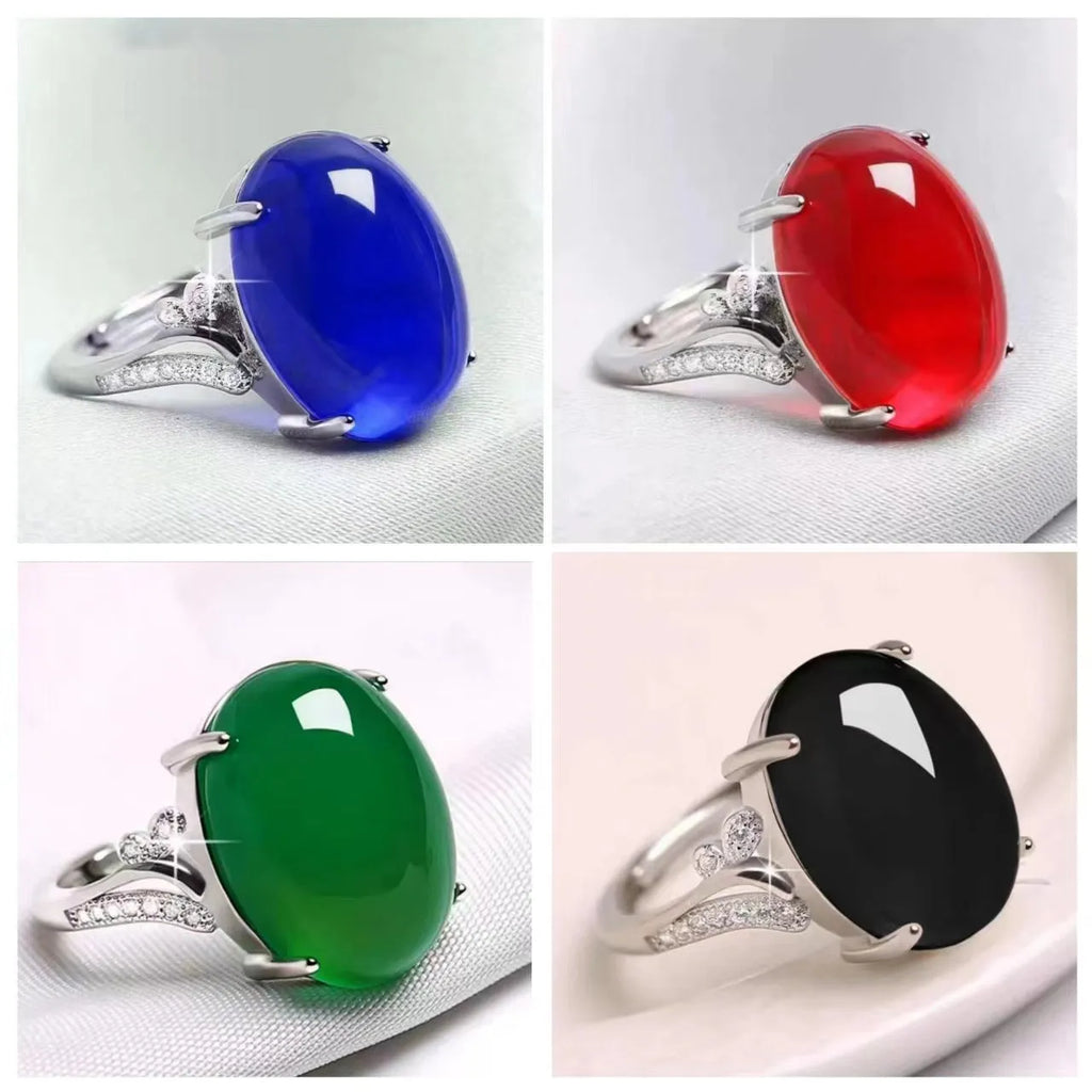 Adjustable natural sapphire ring with geometric ethnic pattern in alloy construction