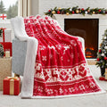 Soft flannel Christmas blanket in polyester fibre showing available colour options and size range