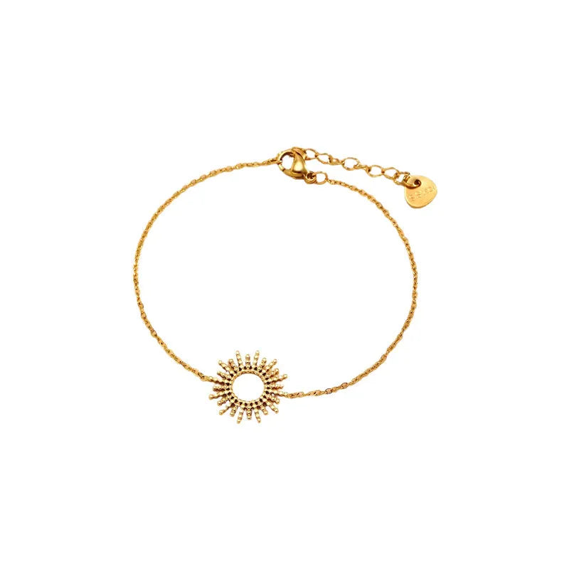 Sunflower Series women's jewellery set with geometric chain bracelet and necklace