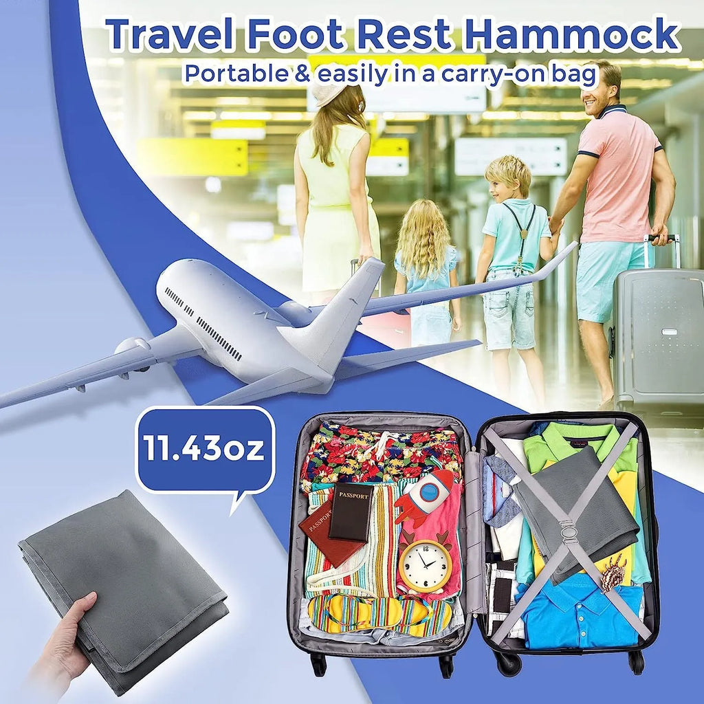 Portable children's aircraft pedal seat extender with detachable storage pocket in blue colour