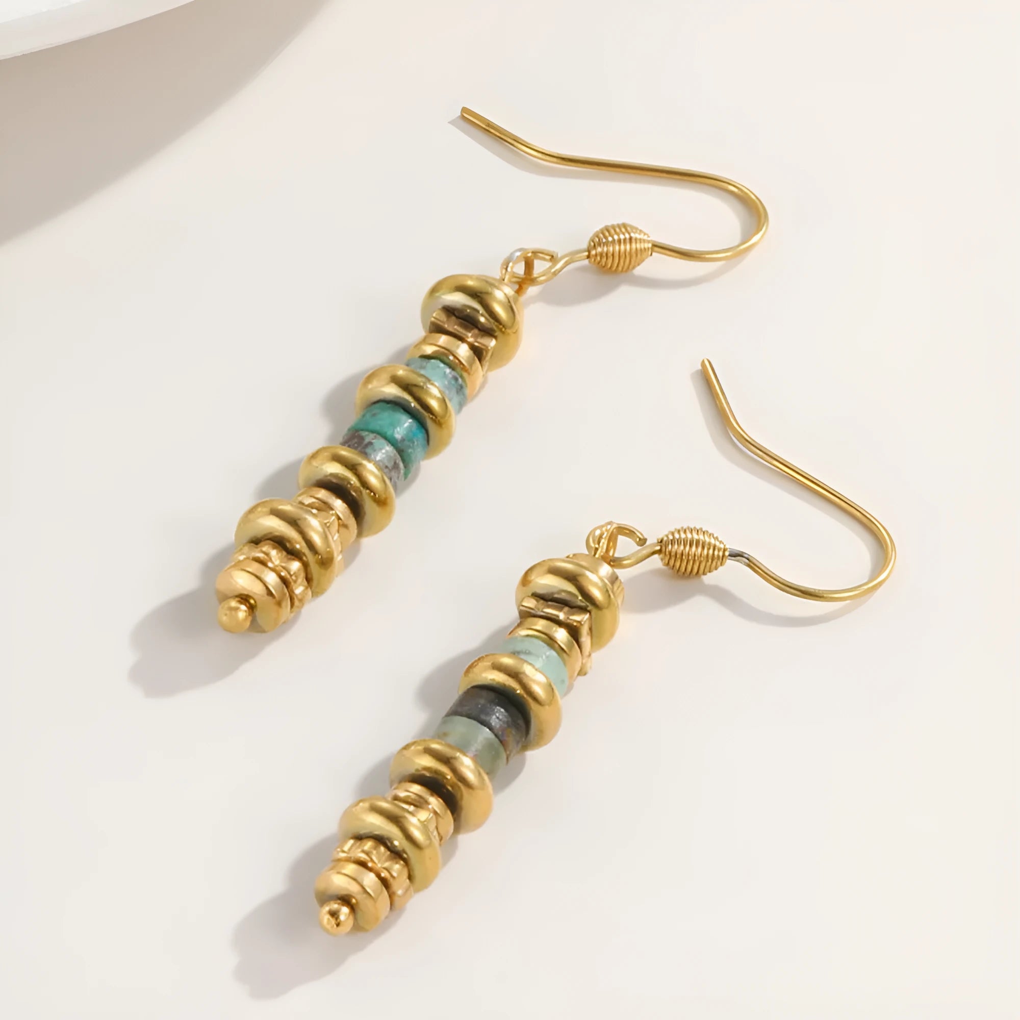 Geometric retro titanium steel dangle earrings in casual style for women