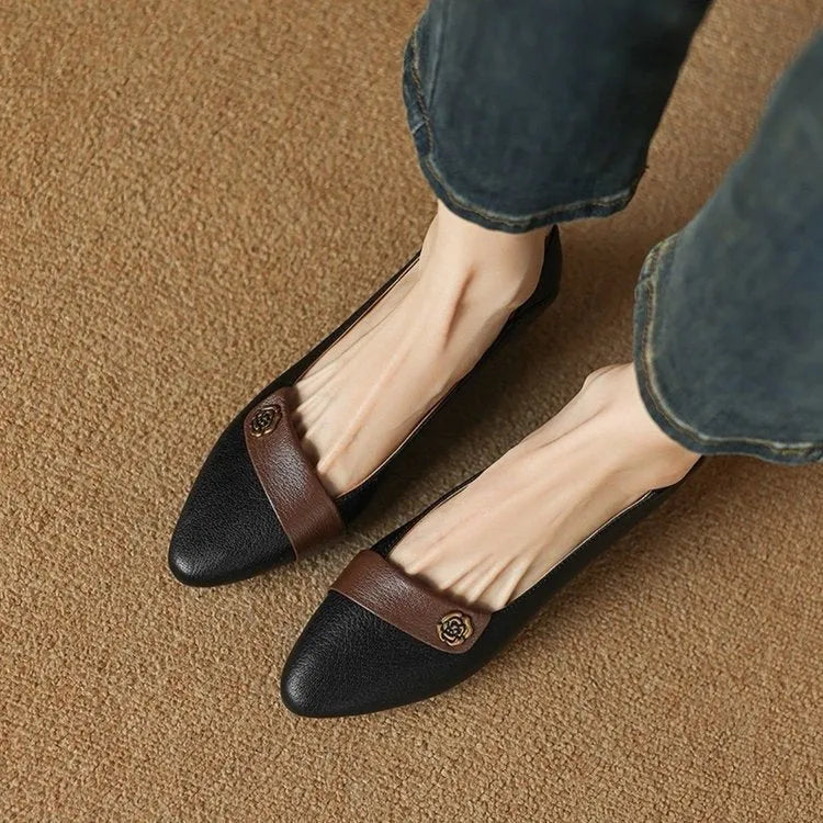 Women's pointed toe flat shoes with sequins in beige, artificial PU upper, rubber sole, size 35-41