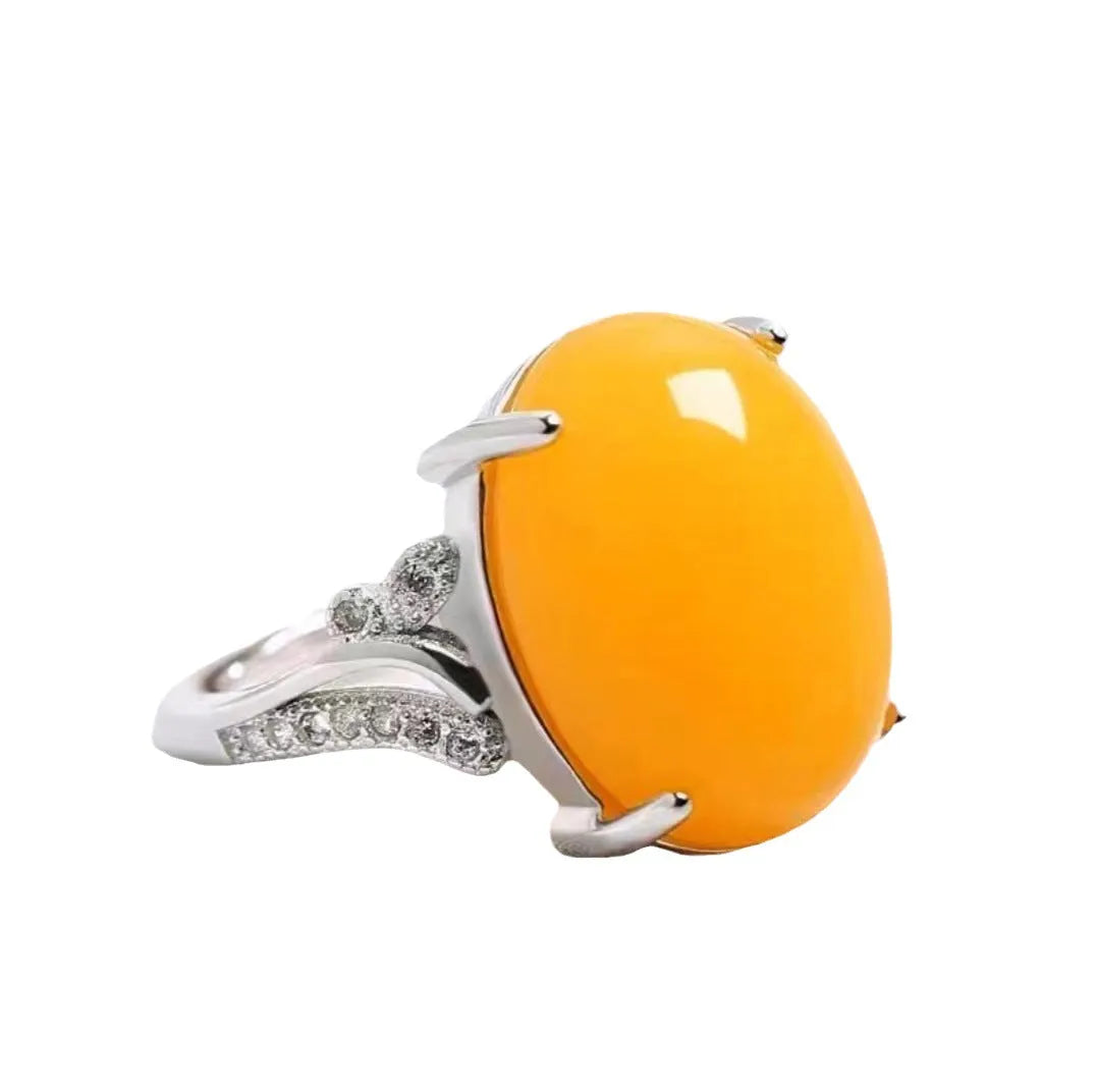 Adjustable natural sapphire ring with geometric ethnic pattern in alloy construction