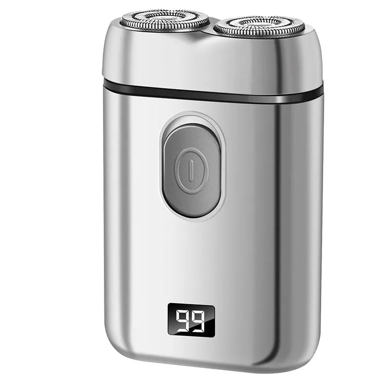 Rechargeable electric shaver with LCD display in black, liquid crystal black, and silver colour options