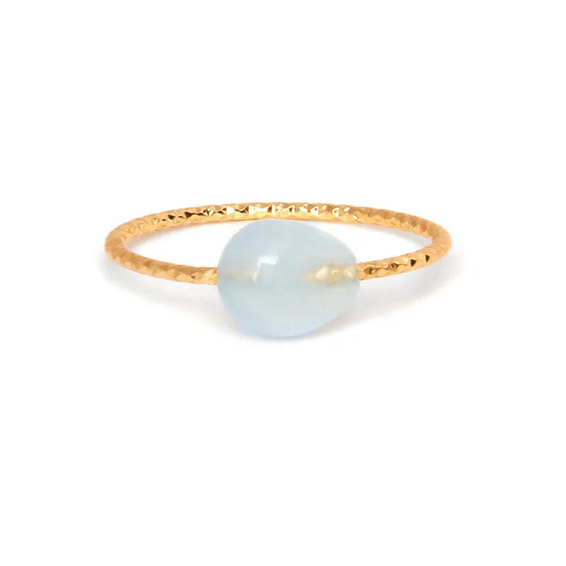 Geometric agate niche ring for women showing carved design detail in one of eight available colours