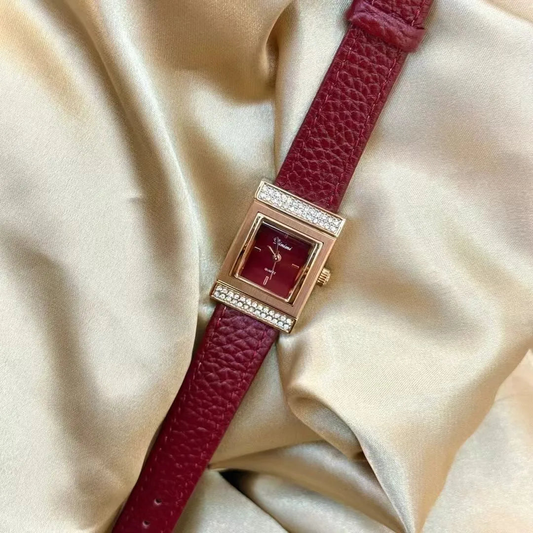 Alloy Ankela Red women's wristwatch with Chinese style design, 8mm thick case