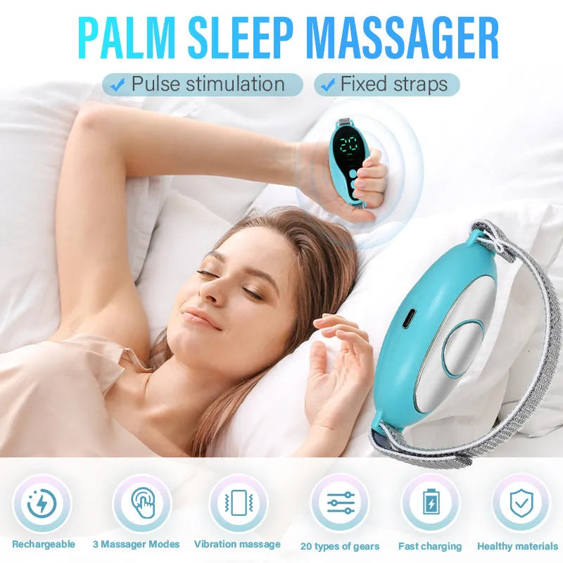 White and blue intelligent sleep aid device with USB charging port
