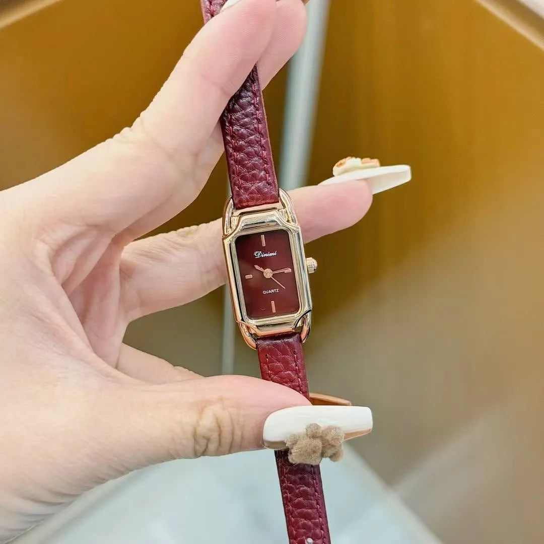 Alloy Ankela Red women's wristwatch with Chinese style design, 8mm thick case