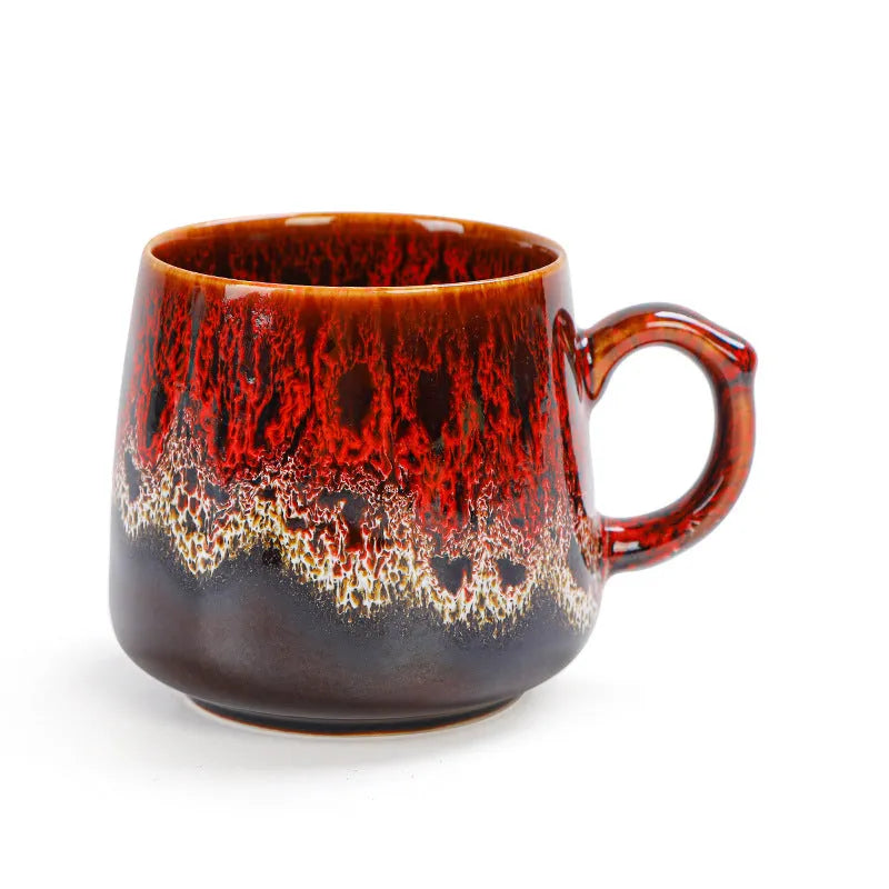 Large 400ml capacity coffee mug in mild luxury retro style with four colour options