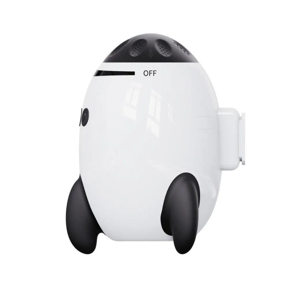 White baby stroller shaking device with Bluetooth connectivity measuring 12x9.3x8cm