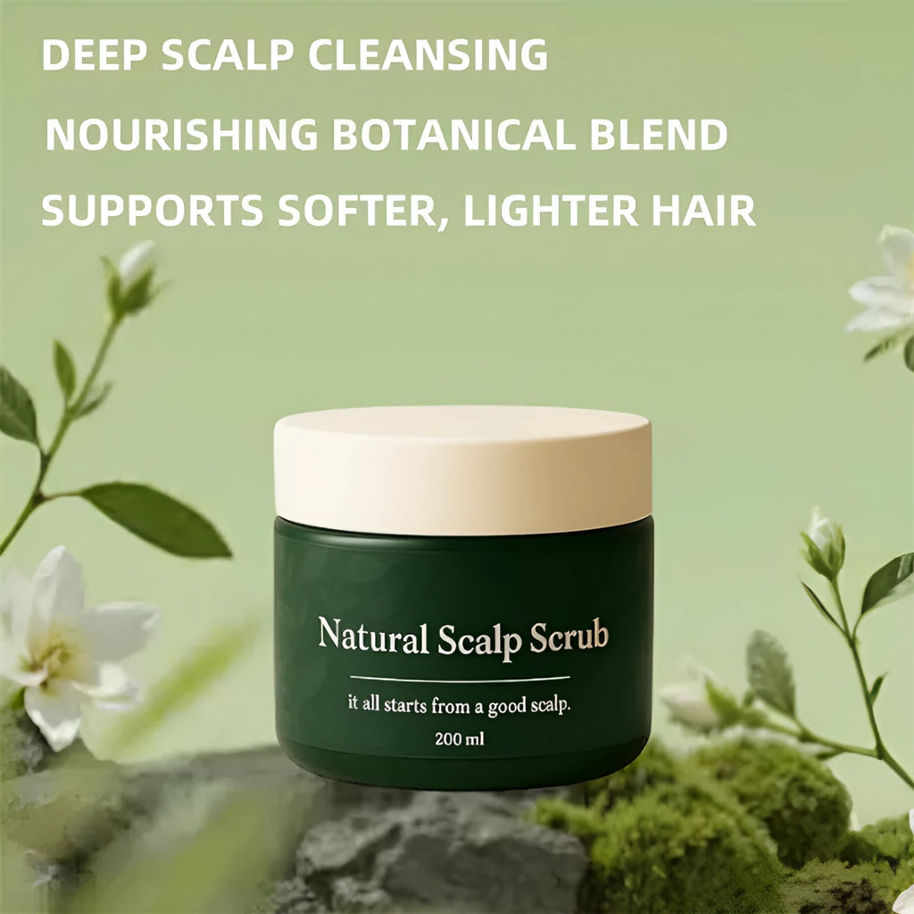 Scalp scrub 200ml bottle for gentle exfoliating pre-shampoo treatment suitable for all skin types