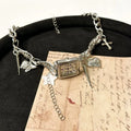 Dark style women's multi-layer necklace with cross detail and adjustable alloy chain