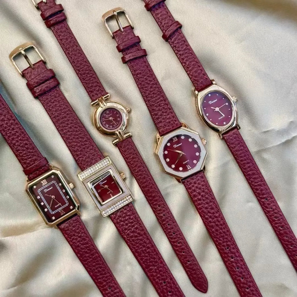 Alloy Ankela Red women's wristwatch with Chinese style design, 8mm thick case