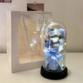 Artificial bionic bouquet arrangement with reusable tote bag in gradient blue colour option