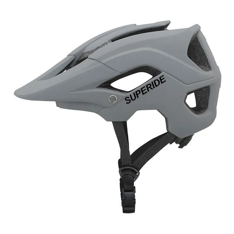 Ultra-light integrated PC adult mountain bike helmet in camouflage colour side view