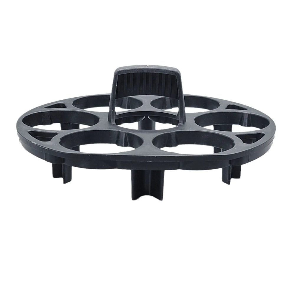 Black plastic egg holder cooking basket with retainer design for organised egg storage