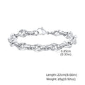 Men's stainless steel thick chain bracelet with geometric links for hip hop style