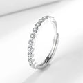 Geometric diamond tail adjustable ring in white gold colour electroplated finish