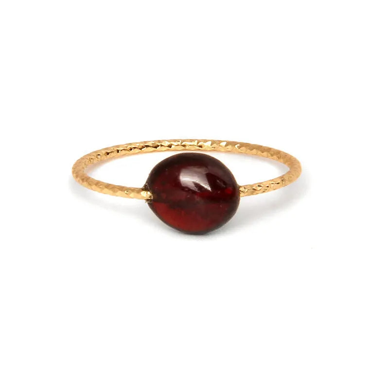 Geometric agate niche ring for women showing carved design detail in one of eight available colours
