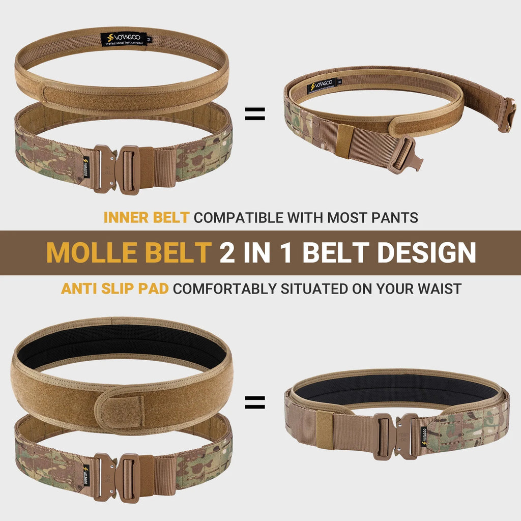 2-inch tactical belt with alloy automatic buckle in CP camouflage colour