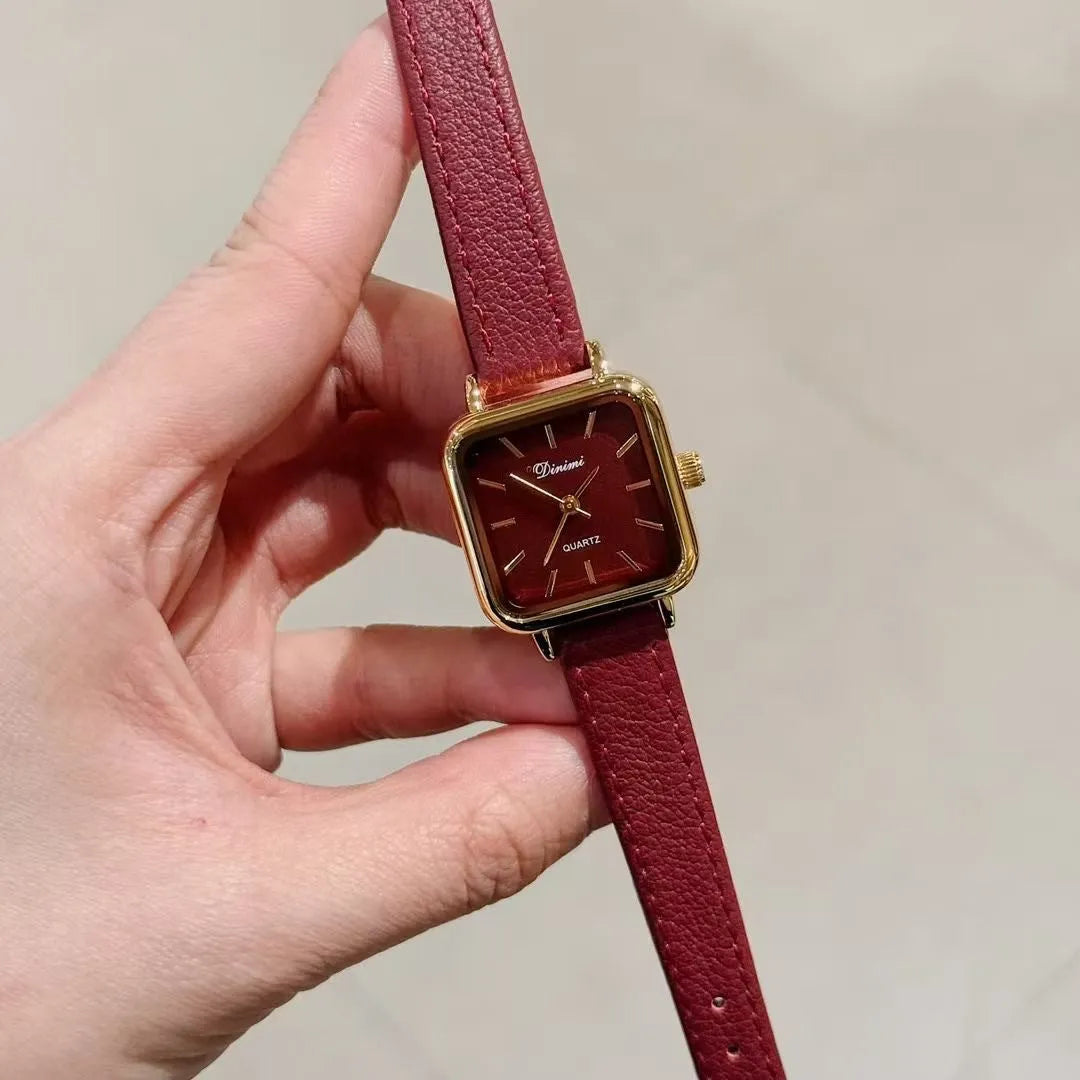 Alloy Ankela Red women's wristwatch with Chinese style design, 8mm thick case