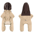 British style green waterproof dog jacket on a small sized pet