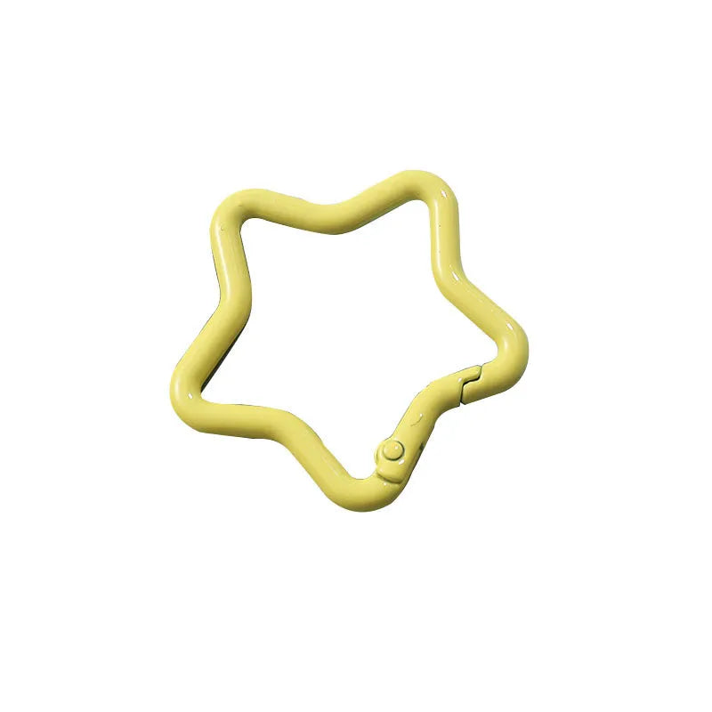 Zinc alloy five-pointed star keychain in multiple colour options for bag decoration