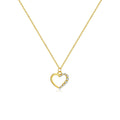 S925 sterling silver hollow heart necklace with gold plating options on regular chain