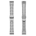 Metal watch strap for Garmin Fenix Jiaming in black, silver, titanium colours, showing 22mm and 26mm width options.