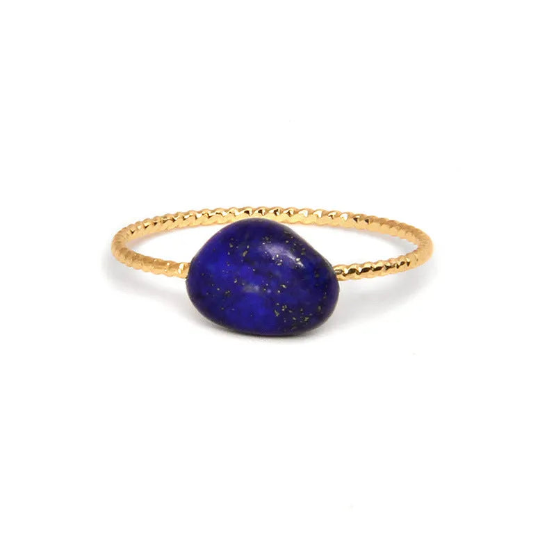 Geometric agate niche ring for women showing carved design detail in one of eight available colours