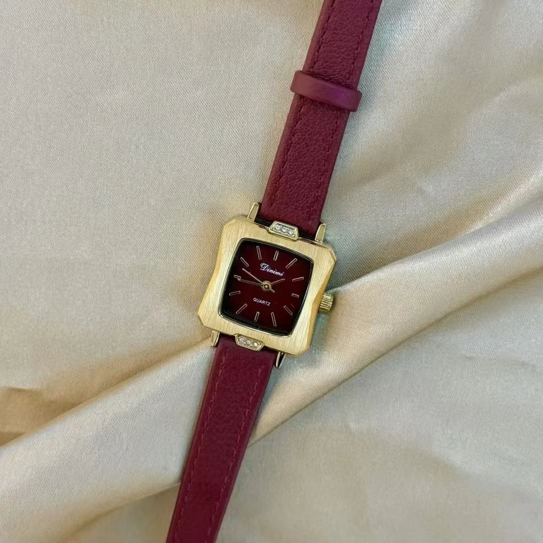 Alloy Ankela Red women's wristwatch with Chinese style design, 8mm thick case