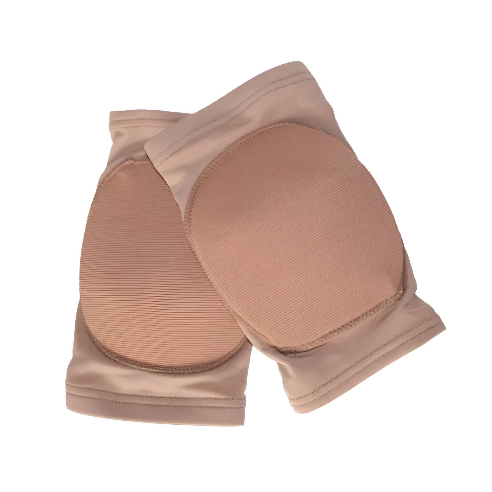 Ballet dance knee pads in skin tone colour with elastic construction for knee protection during exercise