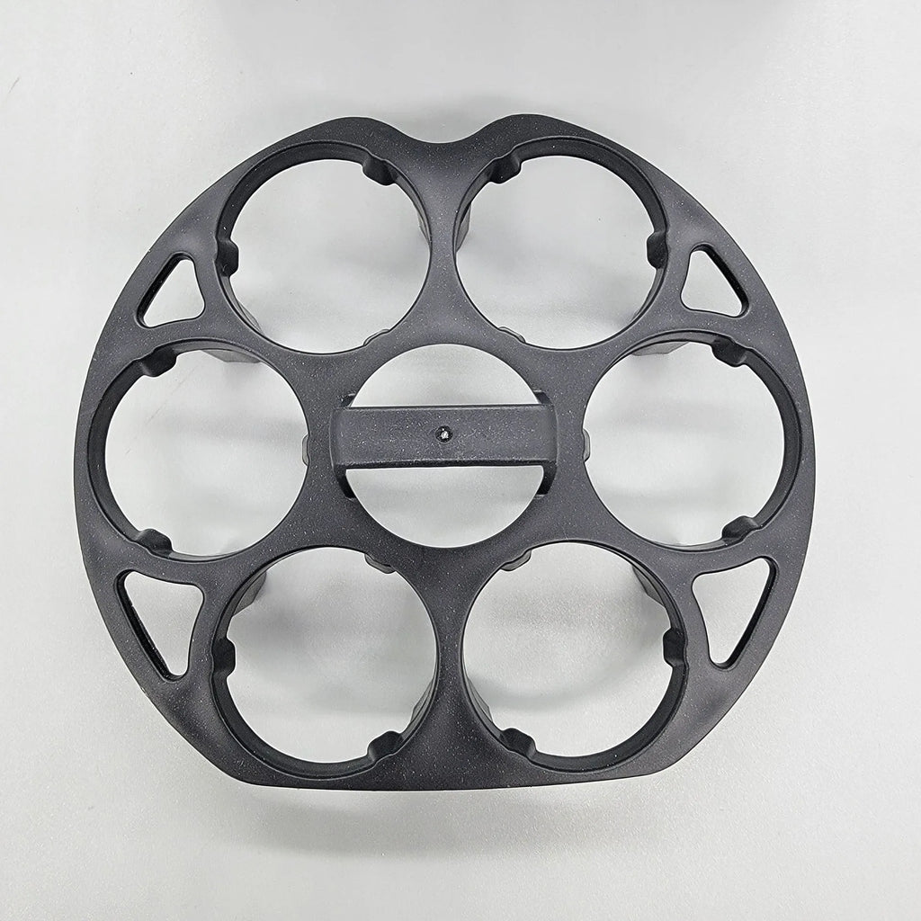 Black plastic egg holder cooking basket with retainer design for organised egg storage