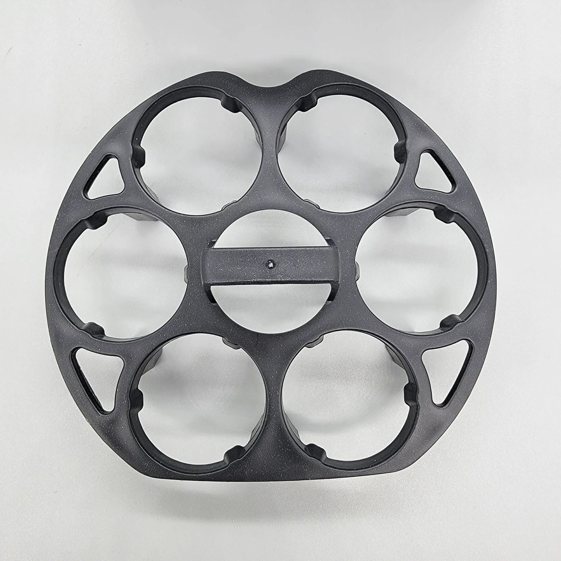 Black plastic egg holder cooking basket with retainer design for organised egg storage