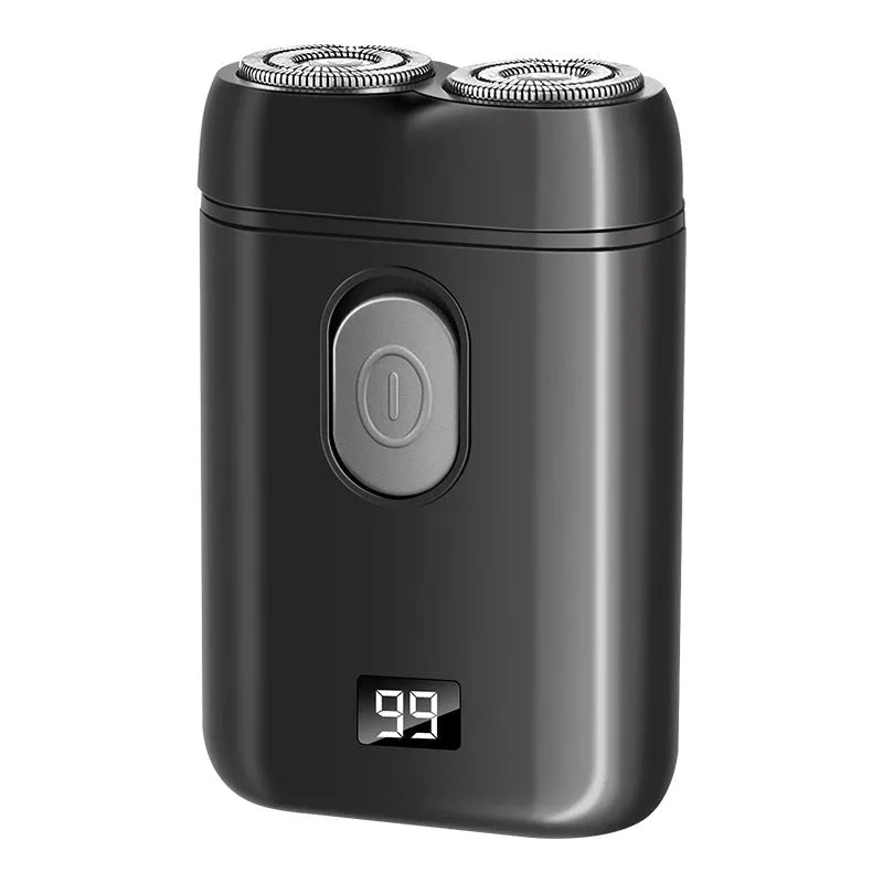 Rechargeable electric shaver with LCD display in black, liquid crystal black, and silver colour options
