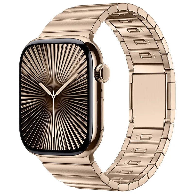 Stainless steel magnetic buckle watch strap for Apple watches in multiple colour options