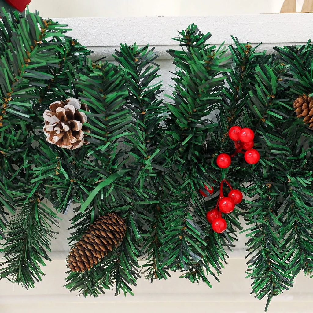 Rattan pine cone bow Christmas decorative showcase with European style modern art design