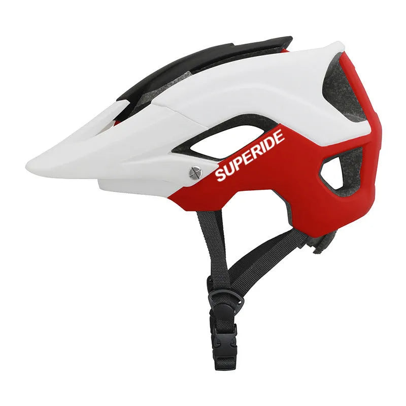 Ultra-light integrated PC adult mountain bike helmet in camouflage colour side view