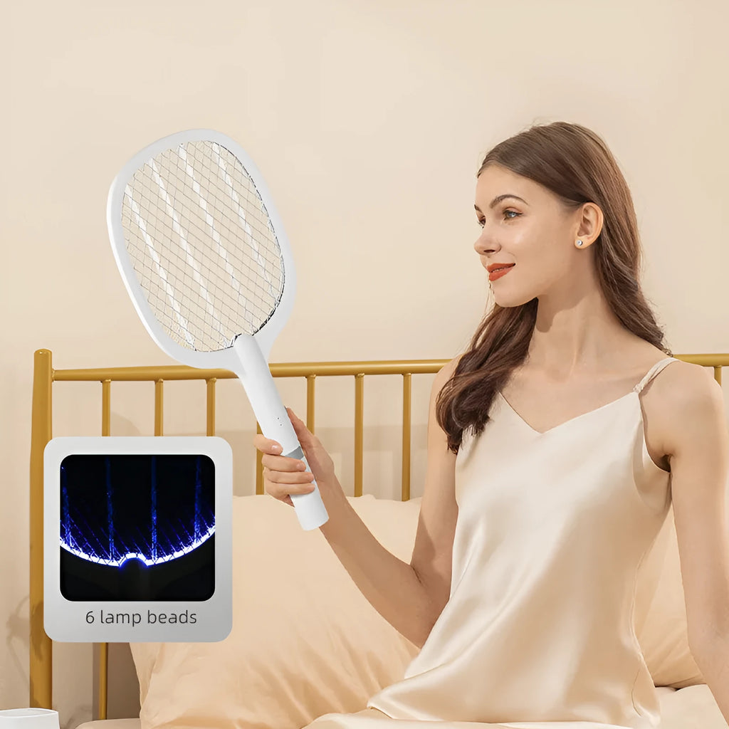 Rechargeable electric mosquito swatter for 11-20 square metre household insect control
