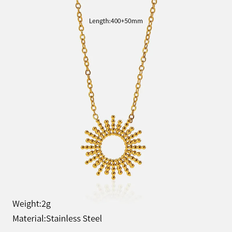 Sunflower Series women's jewellery set with geometric chain bracelet and necklace
