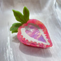Strawberry-shaped girls hairpin with metal clip in pastoral style design