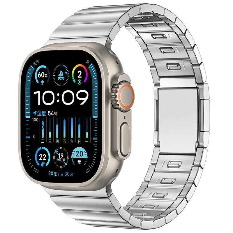 Stainless steel magnetic buckle watch strap for Apple watches in multiple colour options