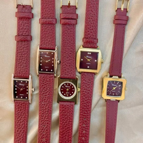 Alloy Ankela Red women's wristwatch with Chinese style design, 8mm thick case