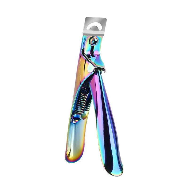 Titanium French U-shaped nail scissors with stainless steel blades and three handle colour options