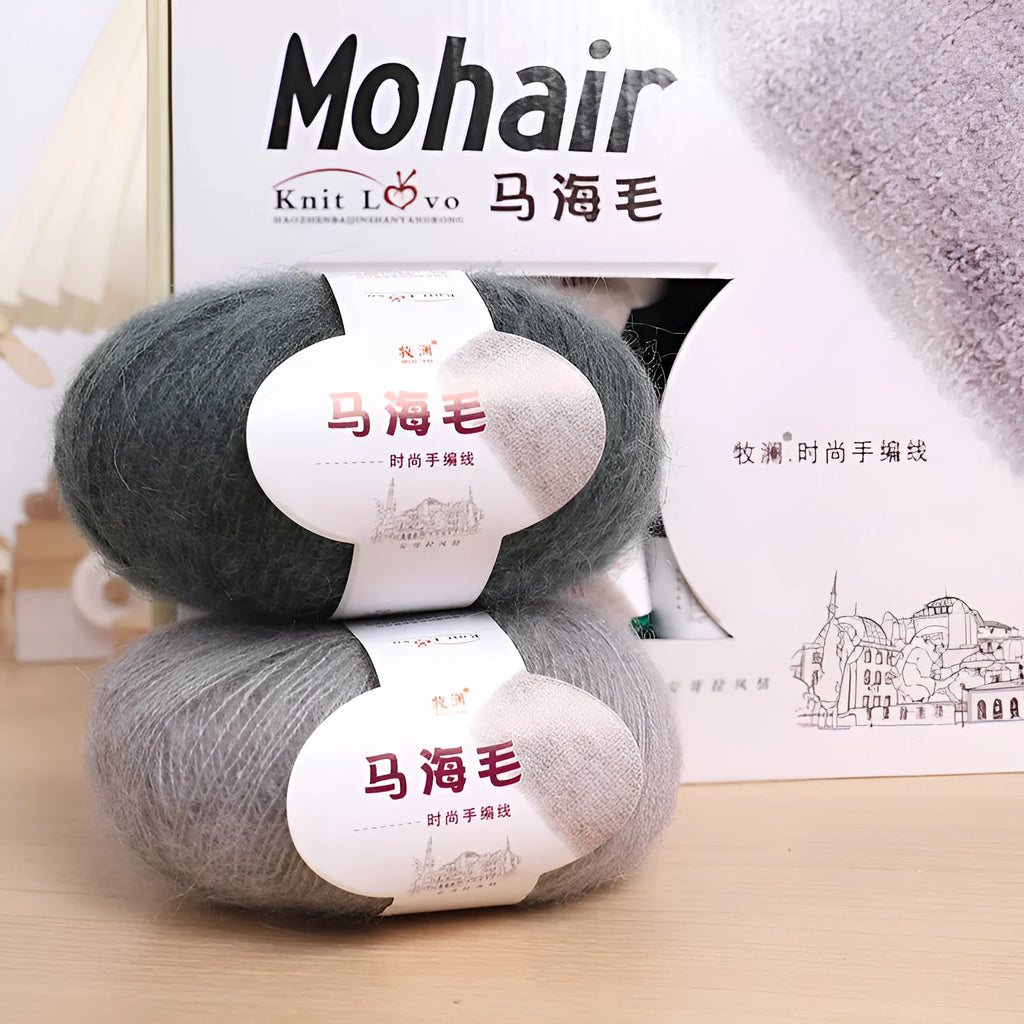 Mohair wool ball for DIY scarf knitting in multiple colour options