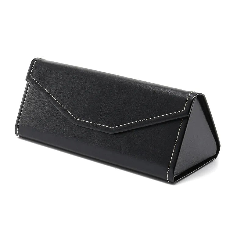 Handmade triangle folding glasses case in multiple colours with compression-resistant construction