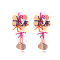 Handmade colourful floral bead earrings with European American dopamine style design