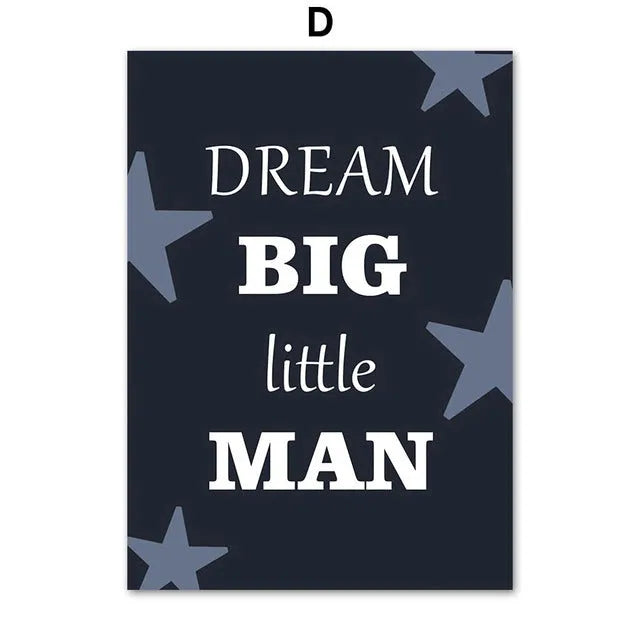 Cartoon sports canvas wall art with football, basketball, and baseball tools for children's bedroom